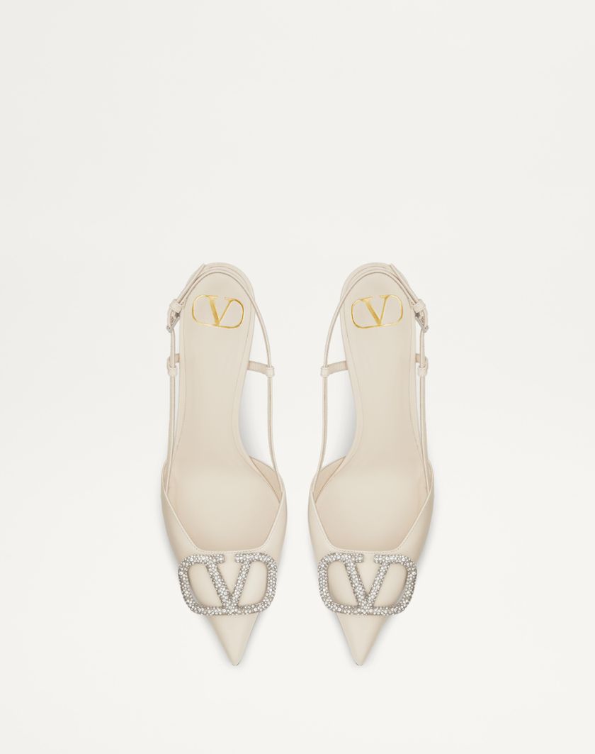 VLOGO SIGNATURE SLINGBACK PUMP IN CALFSKIN LEATHER 80MM - Image 4